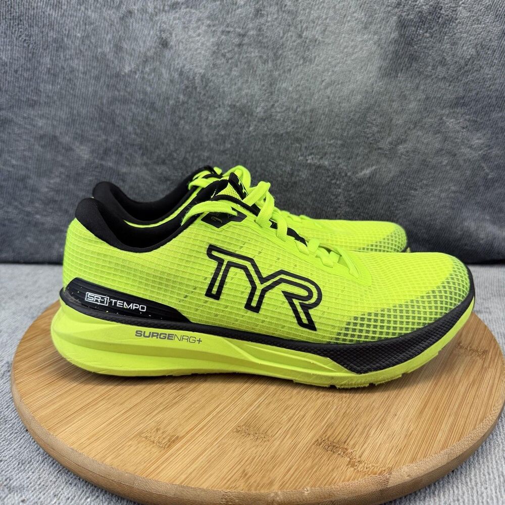 TYR SR-1 Tempo Shoes Womens Size 9.5 Yellow Mesh Running Athletic Sneakers